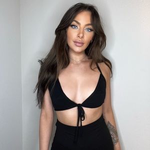 Nasty Gal black front tie top